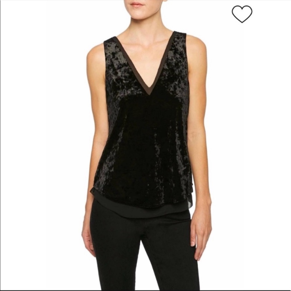 Sanctuary Black velvet tank top